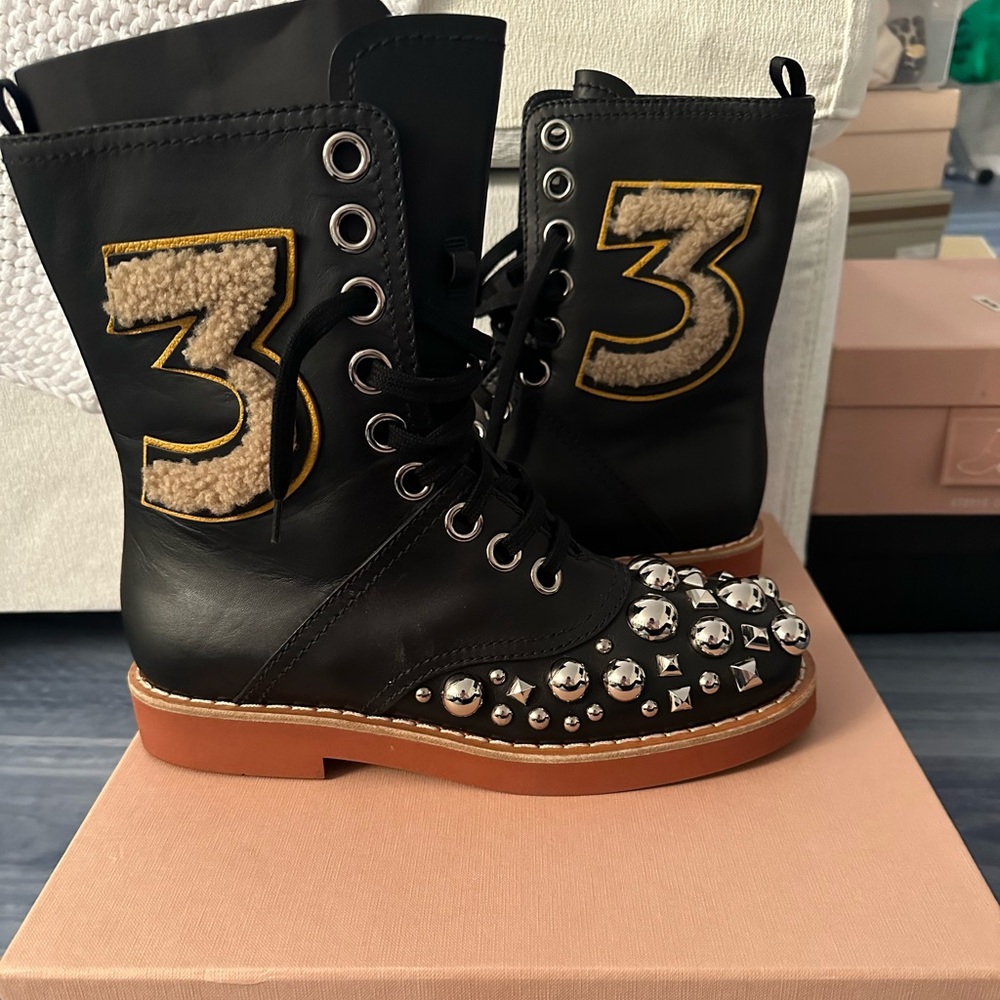 NWT Miu Miu Combat Boots